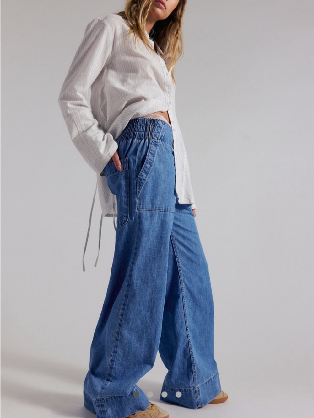 Free people we the free breezy denim pull on jeans small short